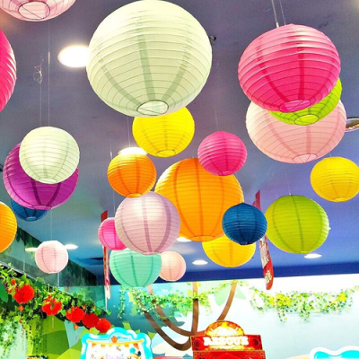 Đèn lồng tròn hội an đủ màu giá rẻ chỉ từ 15k/cái