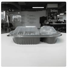 Hộp đựng cơm 3 ngăn chất liệu nhựa PP Hc03 Ttk-133/2 màu đen trong sang trọng